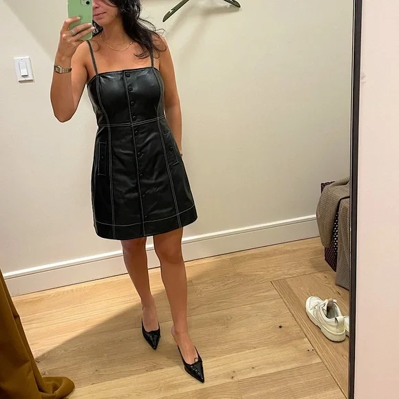 chinese dress ladies Peck & Peck Leather Zip Dress S  OMNIA